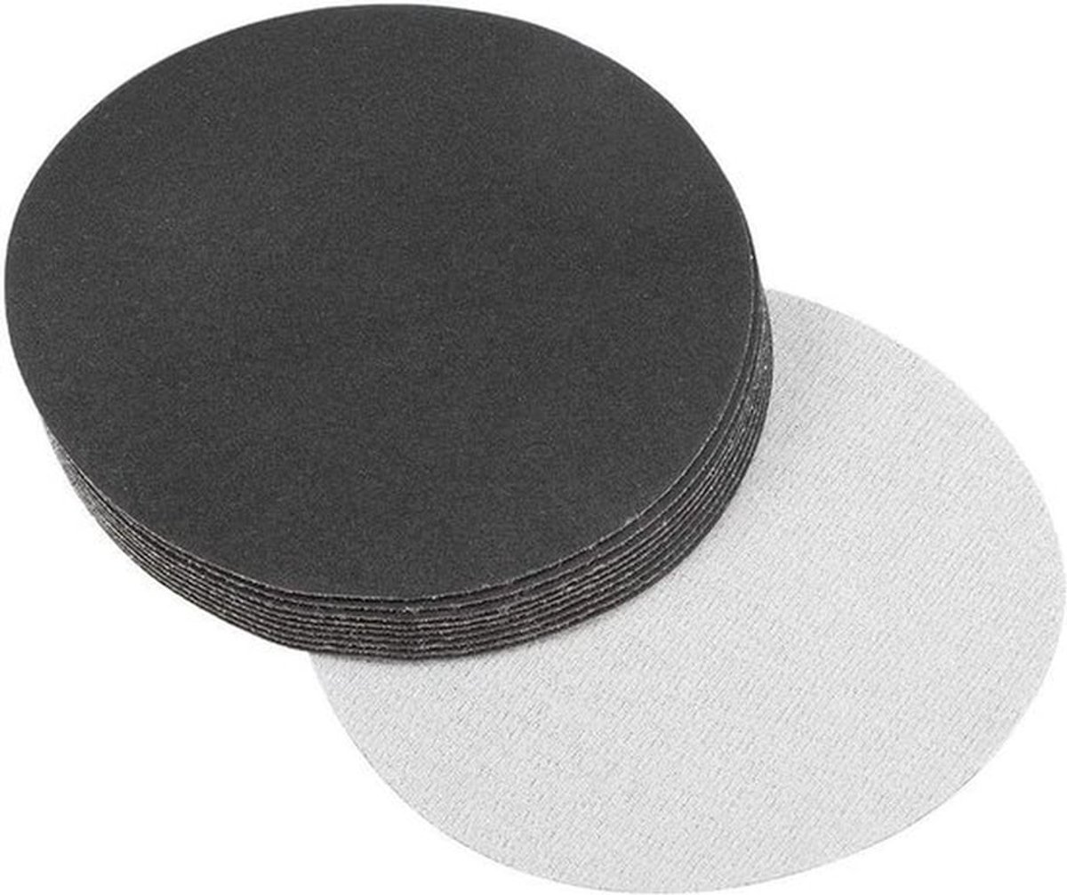 - Schuurpapier 5 inch - Nat Droog - Schuurschijven - Siliciumcarbide - Haken en Slijpen - 320 Korrel - 10 Stuks - Geschikt voor Schuurmachines