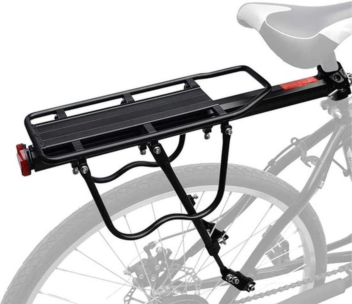 - Universele Fiets Bagagedrager - Aluminium Legering - Verstelbaar - Maximale Capaciteit 25 kg - Mountainbike Zadel Compatibel - Zwart