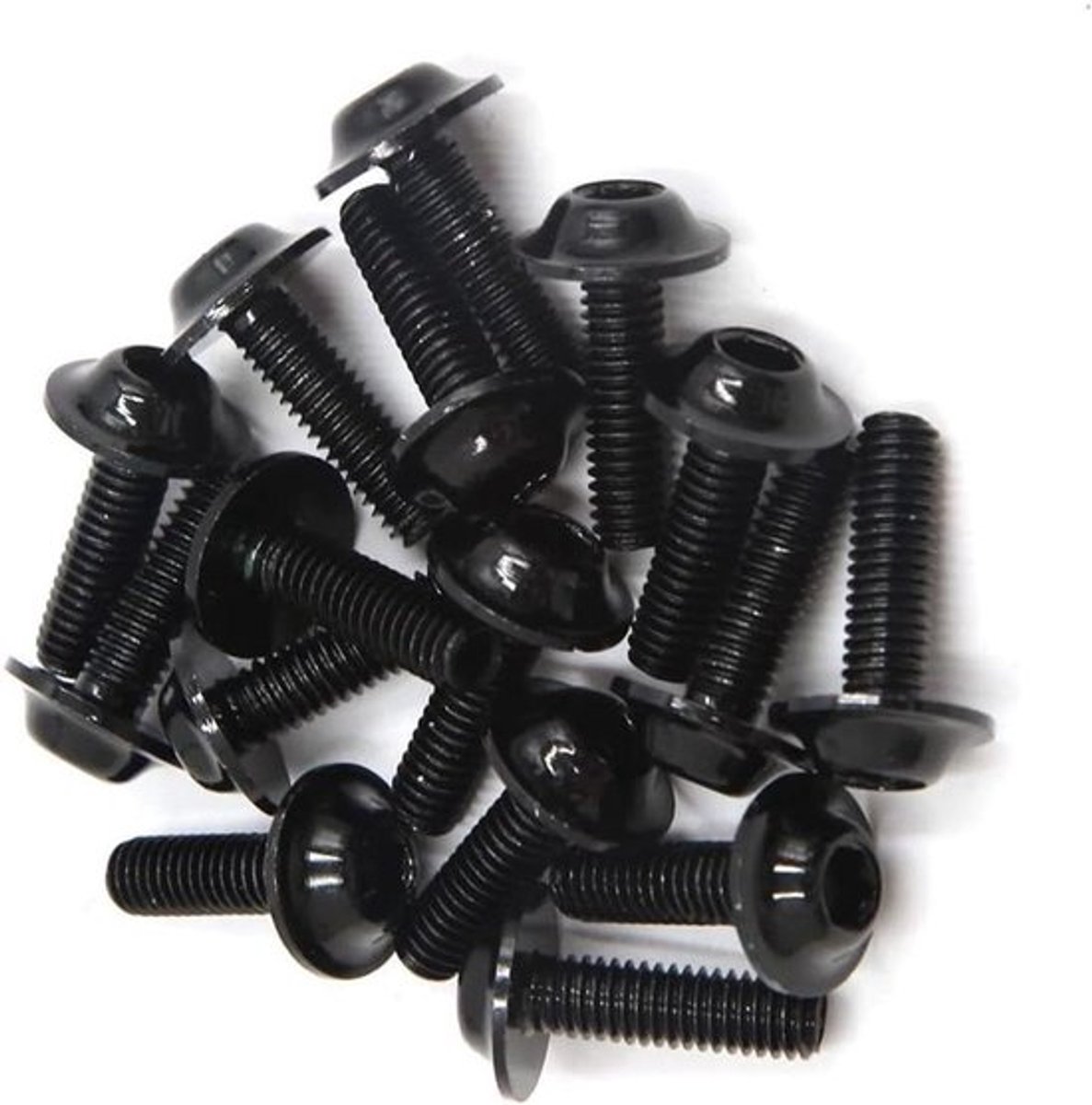 Motorfiets Kuip Bouten Schroeven - Zwart Metaal - Hex Hoofd - 16 Stuks - M6 x 20mm - Geschikt voor Motorfietsen 1996-2023.