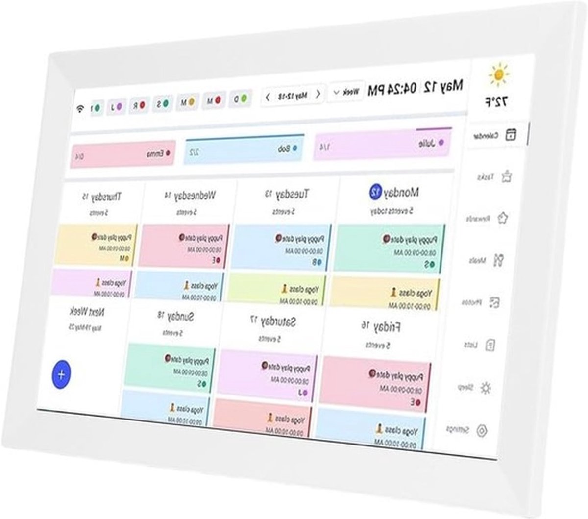 Digitale Kalender 15.6 Inch, Wifi Muurplanner met 1080p Touchscreen, Interactieve Gezinsorganisatie en Takenbeheer