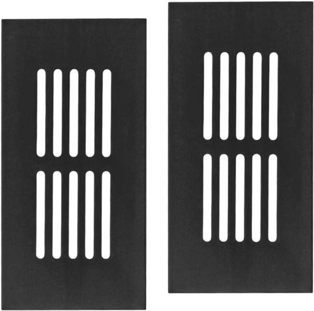 Ventilatieroosterafdekking - Ventilatieafdekking - Zwart - Kastkoelkastventilatierooster - Muurventilatierooster - 50x100mm - Geschikt voor 2 stuks