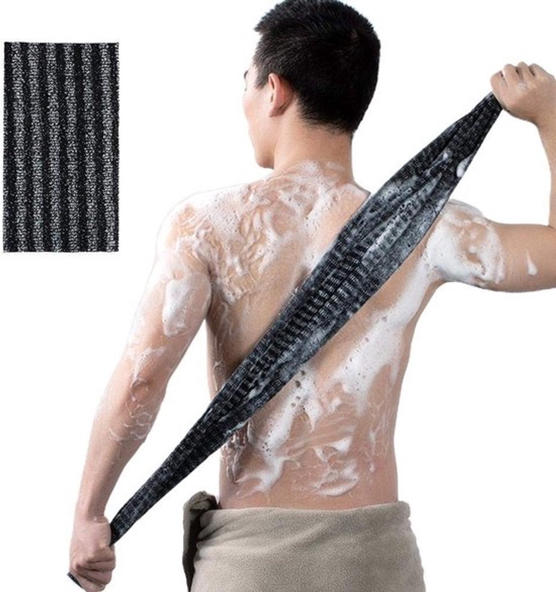 Rugschrobdoek Extra Lang - Dubbelzijdige Exfoliërende Doek - Diep Reinigend Ontwerp - Zacht en Huidvriendelijk - 40 Inch - Scrubdoek