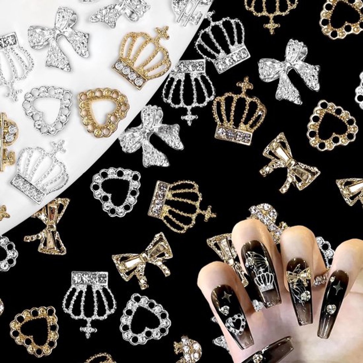 Set van 30 Luxe 3D Nagelbedels voor Nagelkunst