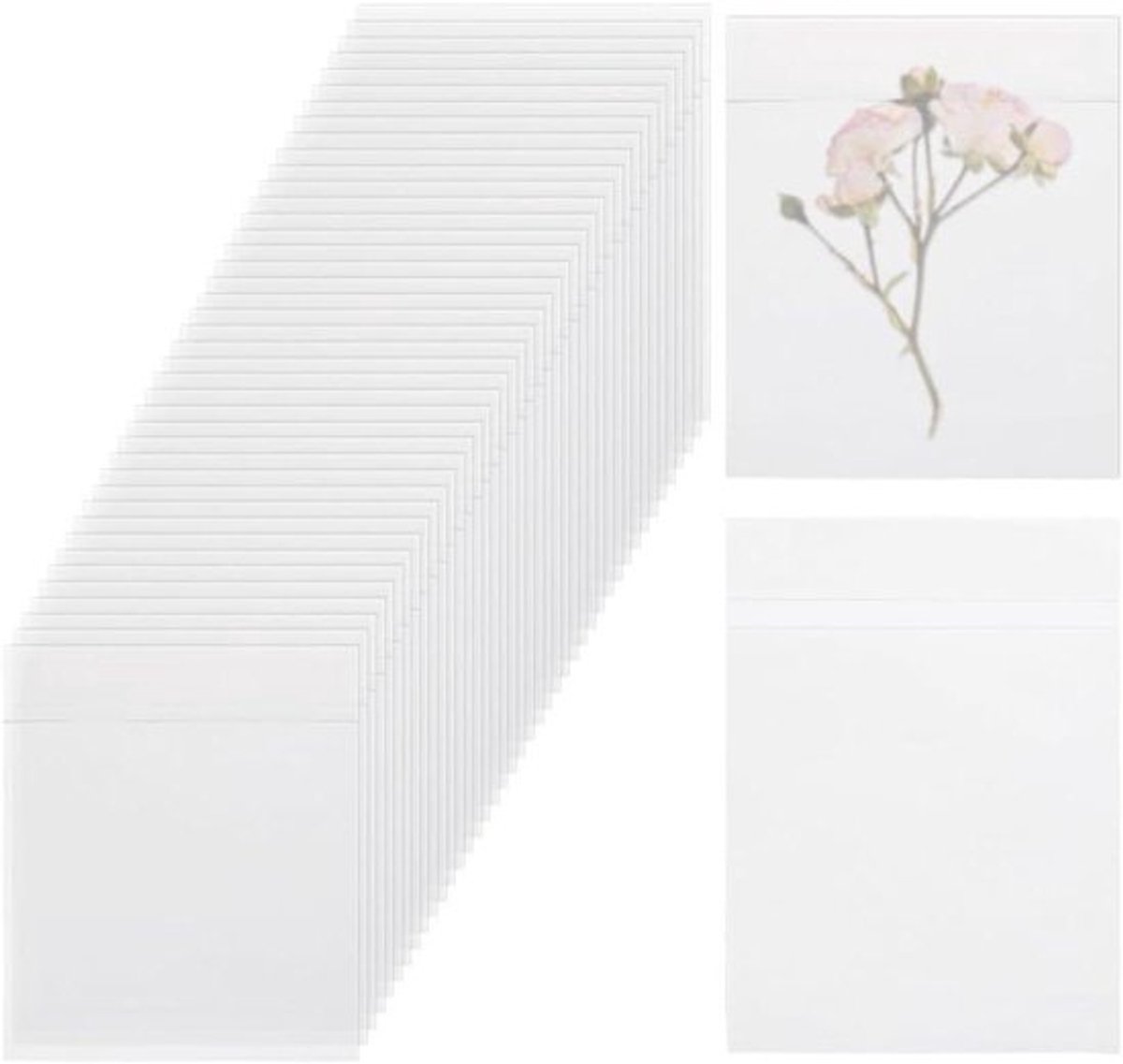 Papieren enveloppen - Zelfklevend - 13 x 9,2 cm - Koekjes - Snoep - Zeepkaarten - Snacks - Geschikt voor diverse doeleinden - Kraftkleurige zakjes - 60 stuks