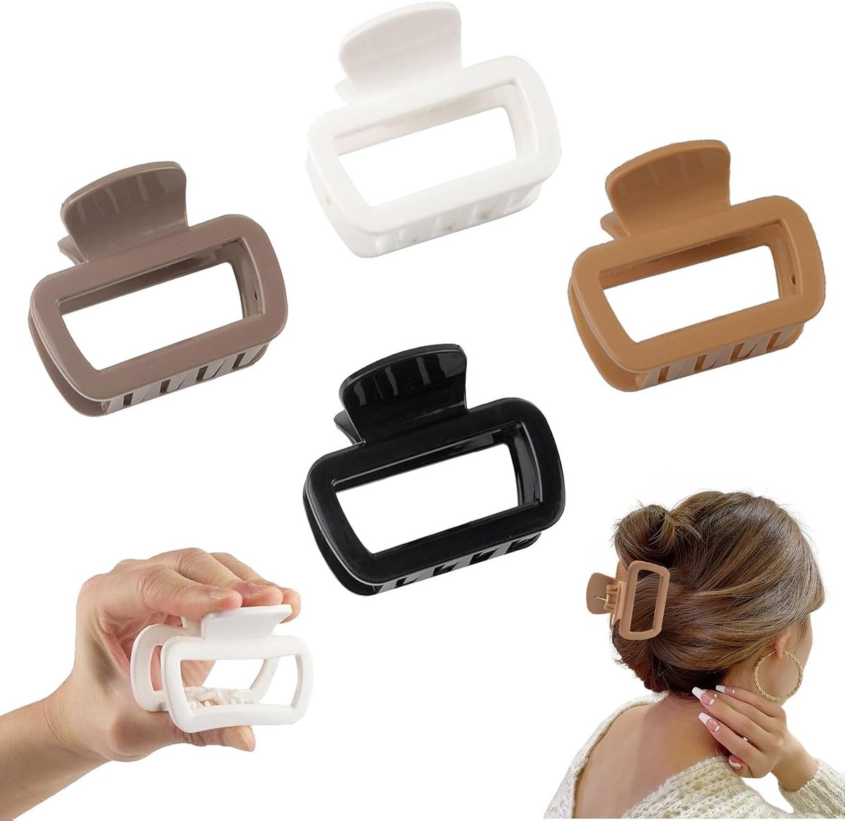 Haarspangen: Flexibele & Onbreekbare Kleine Neutrale Haarspelden voor Dun Haar van Vrouwen - Sterke Grip, 4 stuks (6,5 cm)