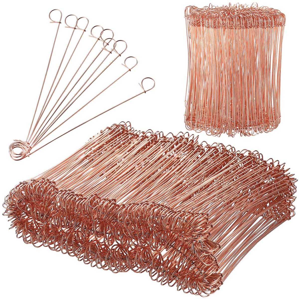 250 stuks wapening versterkende gaaslusbanden, 1 mm x 140 mm/5,5 inch Heavy Duty stalen wapeningsdraad, dubbele lus twist versterkende staaf draadbanden voor betonnen tuinhekken en aardappelzakken