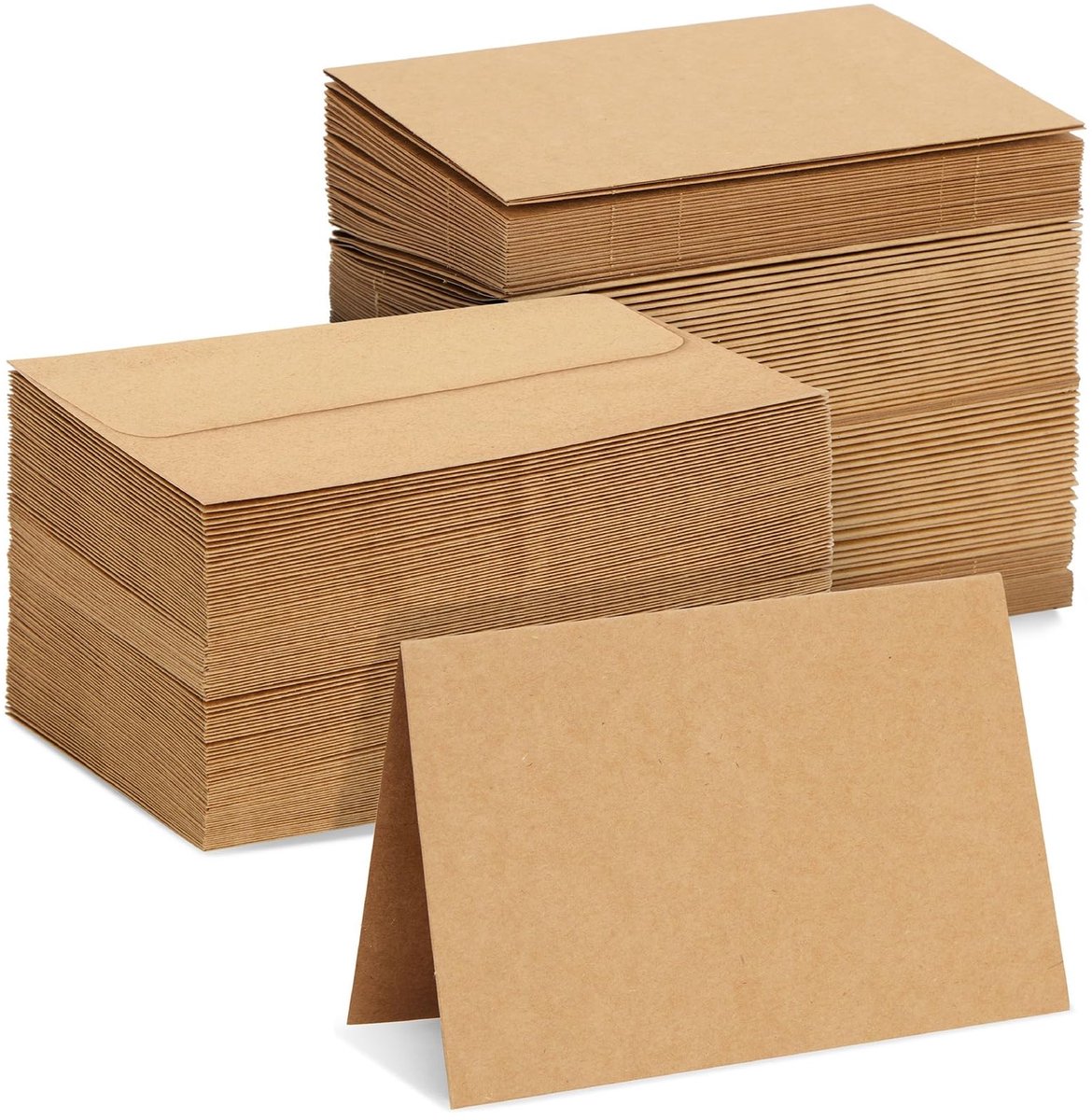 Blanco Kraft wenskaarten met enveloppen, 250 g/m², bruin