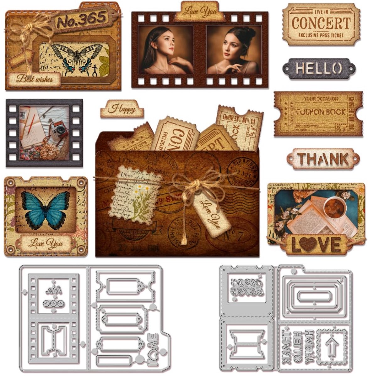 Mappen Slides Stempels Films Snijden Dies voor Kaarten Maken Metalen Afbeelding Map Die Cuts Snijden Dies Sjablonen voor Scrapbooking Journal Embossing Papier Craft Decor