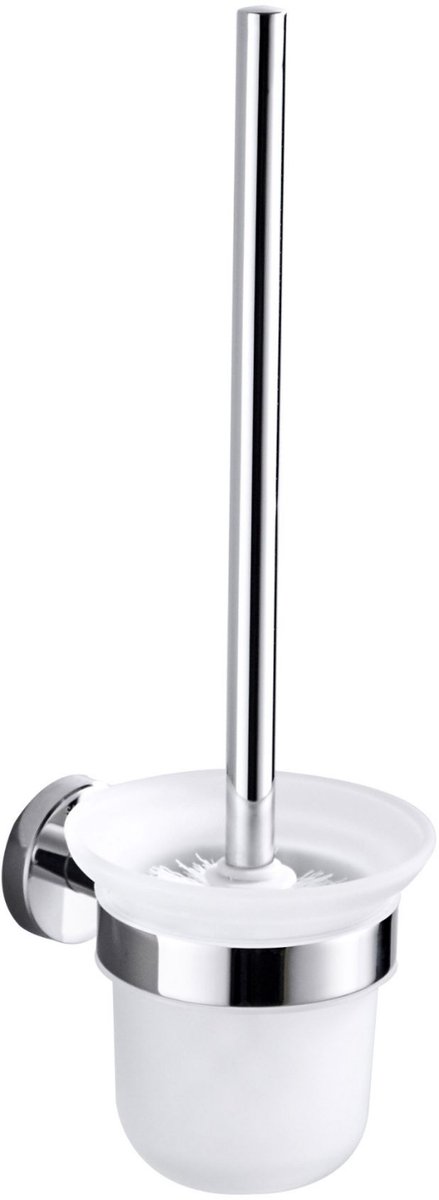 Aloni toiletborstel met houder – glazen pot – chroom
