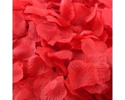 syoo 1000 X kunstmatig Rose bladeren Rozen bloemen confetti, romantische decoratie accessoires voor bruiloft verjaardag feest Party Valentijnsdag Verloving afspraak huwelijksaanzoek, Rood