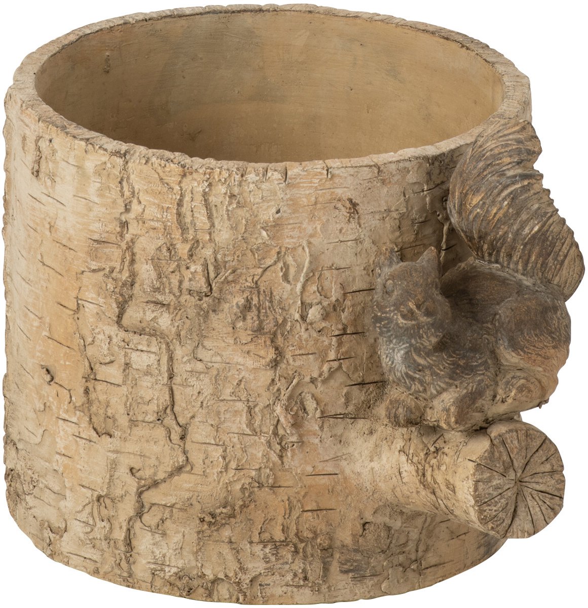 J-Line bloempot Eekhoorn - cement - beige/bruin - small