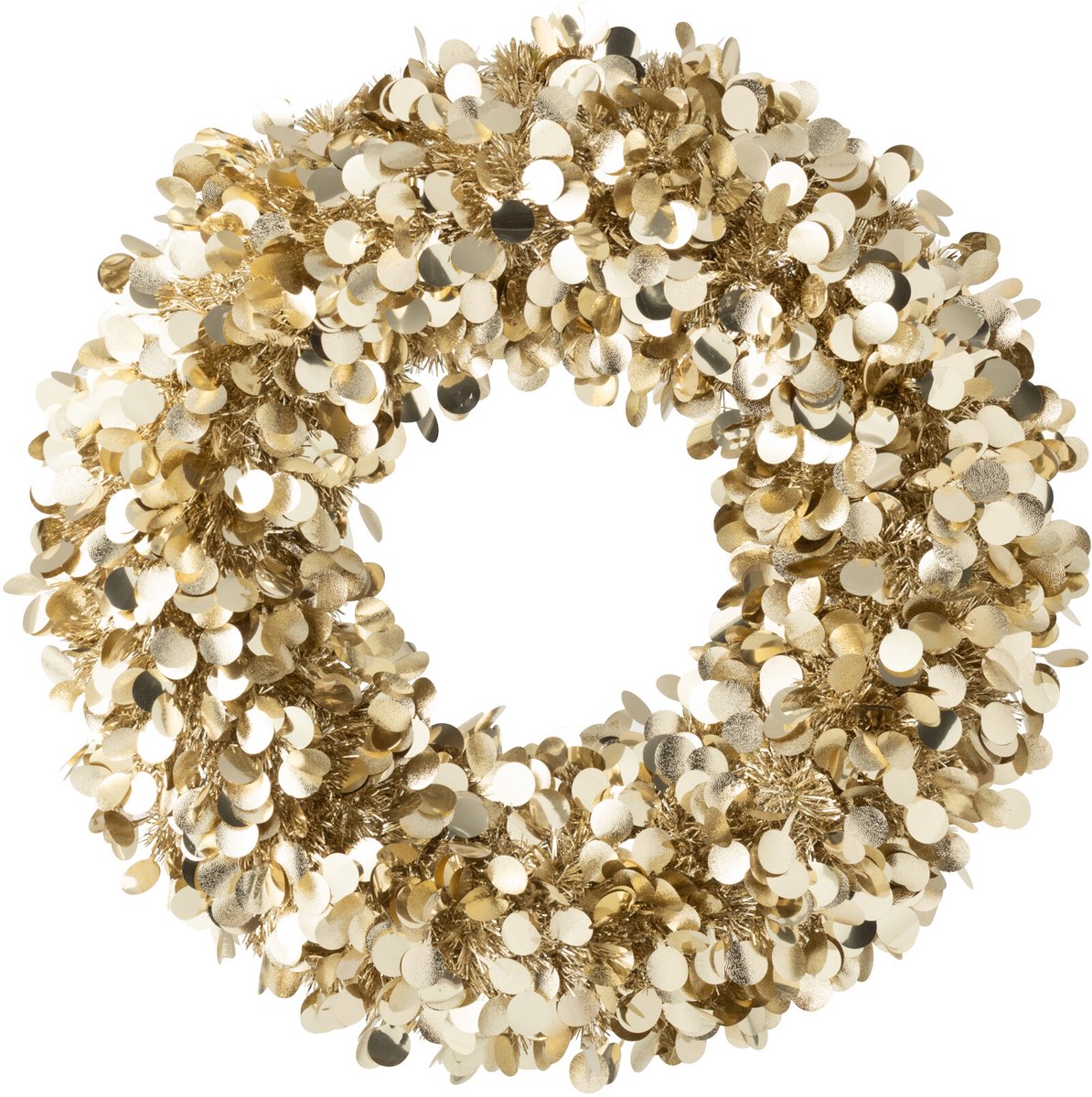 J-Line decoratie krans Sprankelend - polystyreen - champagne - medium
