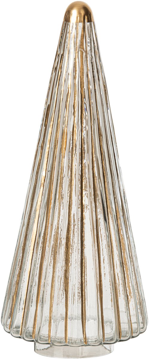 J-Line Kerstboom - glas - goud/transparant - large