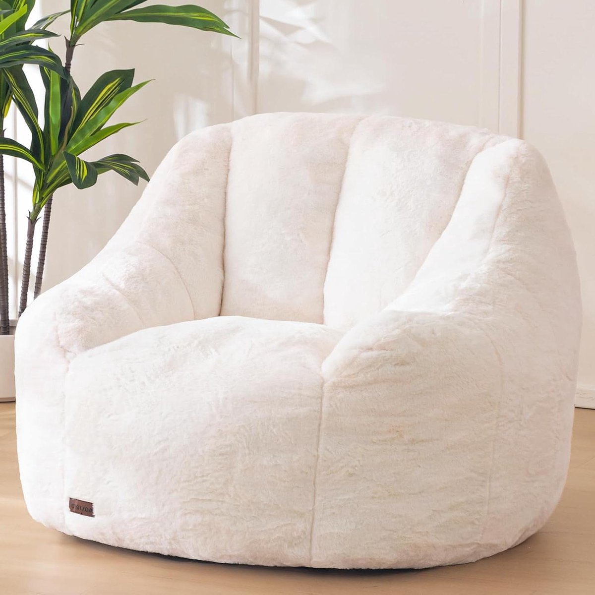Zitzak Stoel - Zachte Zetel - Ontspannen Lezen - Met Rugsteun - 80 x 98 x 77 cm - Beige