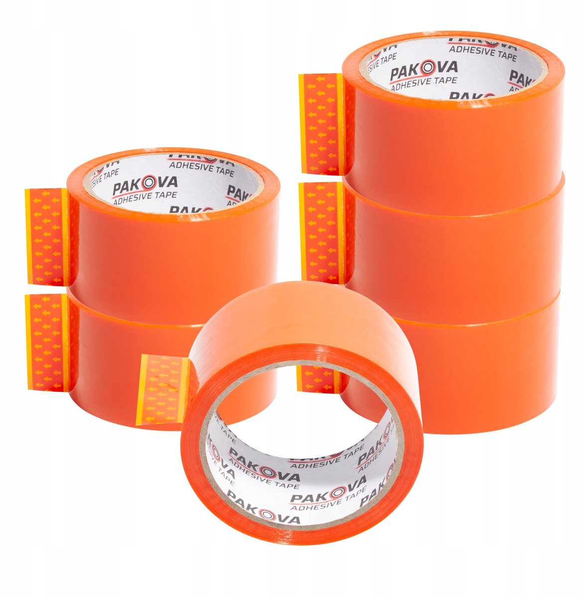 Pakova Oranje Verpakkingstape 48mm x 90m - Sterk & Zichtbaar - 6 Rollen