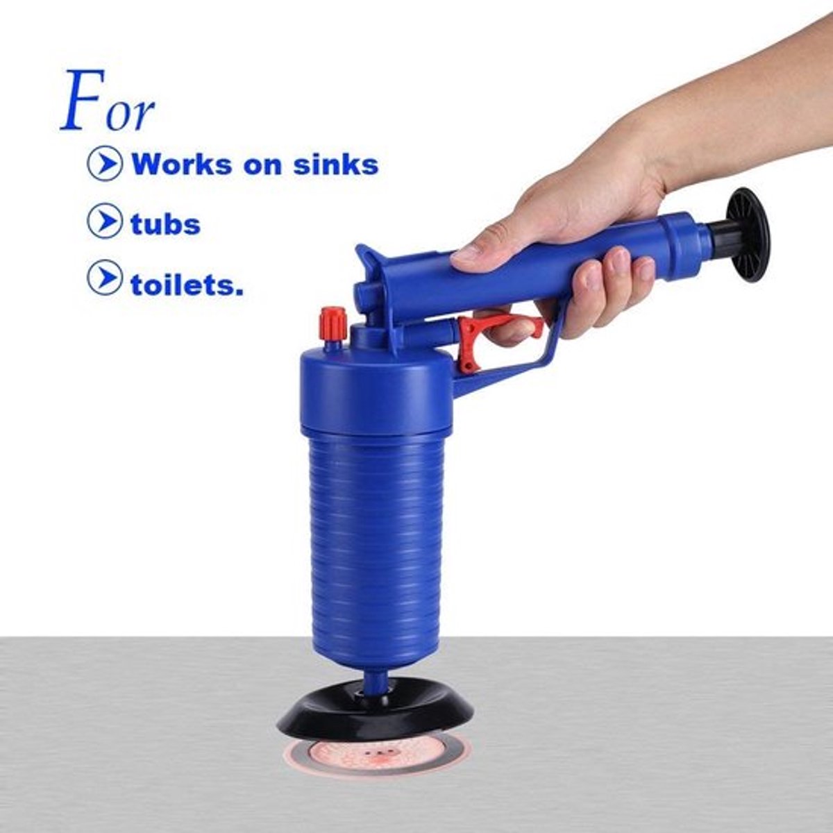 Toiletzuiger krachtige hogedruk - Afvoer ontstopper - Verstopte afvoerbuster - Vier zuignappen - ABS/PVC materiaal - Blauw/zwart - Afvoerontstopper
