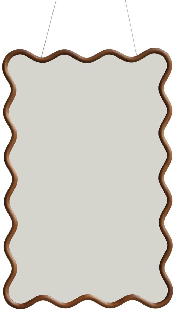 sweeek - Organische spiegel van rubberhout 92,5 cm - ruby