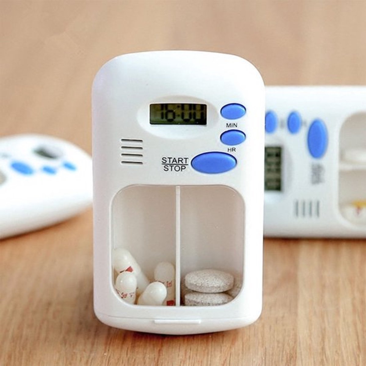 Medicijndoos - Draagbare Minipilhouder - Digitaal Alarm - 10 x 7 x 3 cm - Medicijnopslag - Organiseer je pillen - Geschikt voor dage