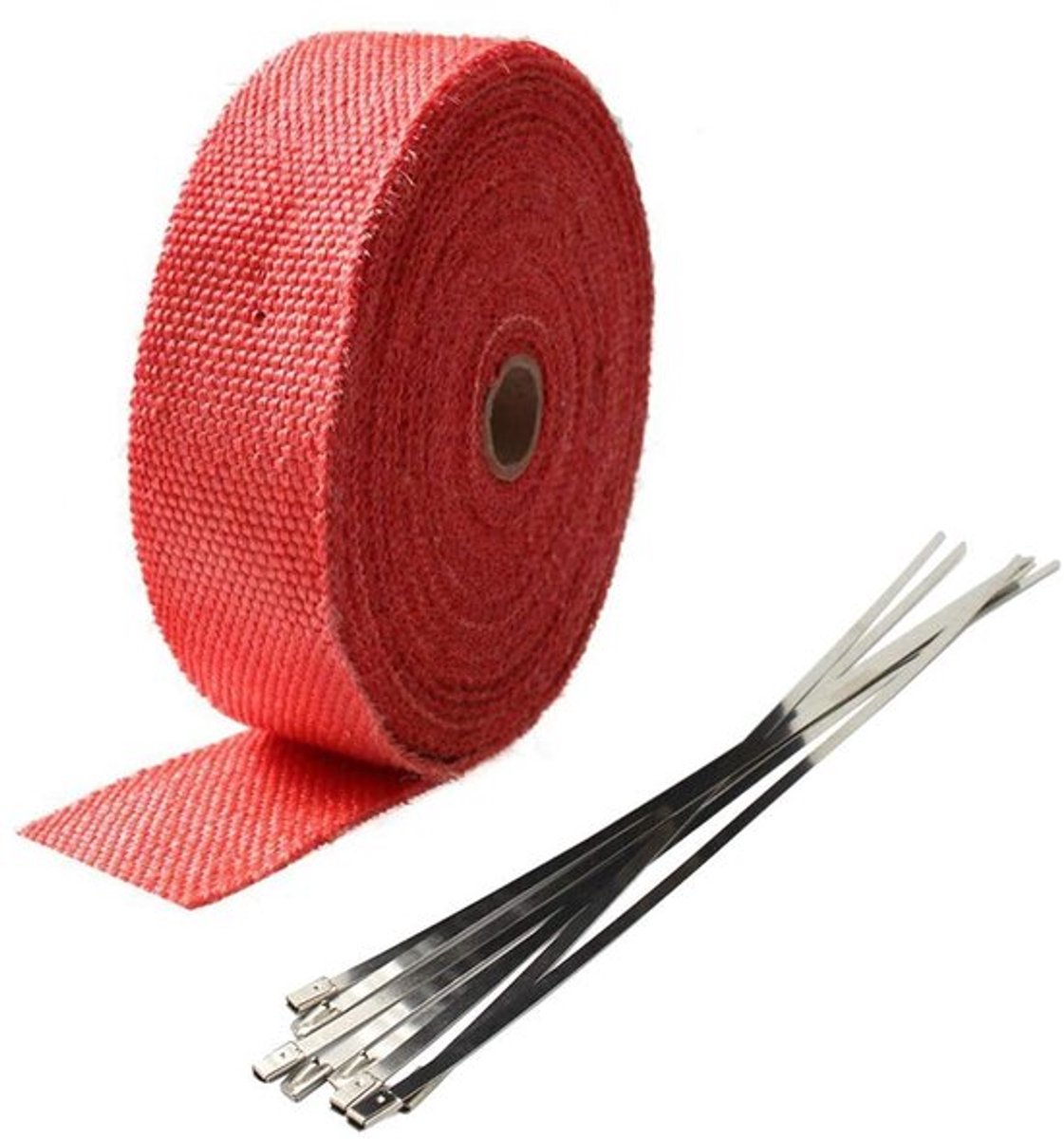 Hittewrap-tape - Rood glasvezel isolatietape - Hittebestendig voor auto's en motoren - 5 cm x 10 m - Ideaal voor temperatuurbescherming