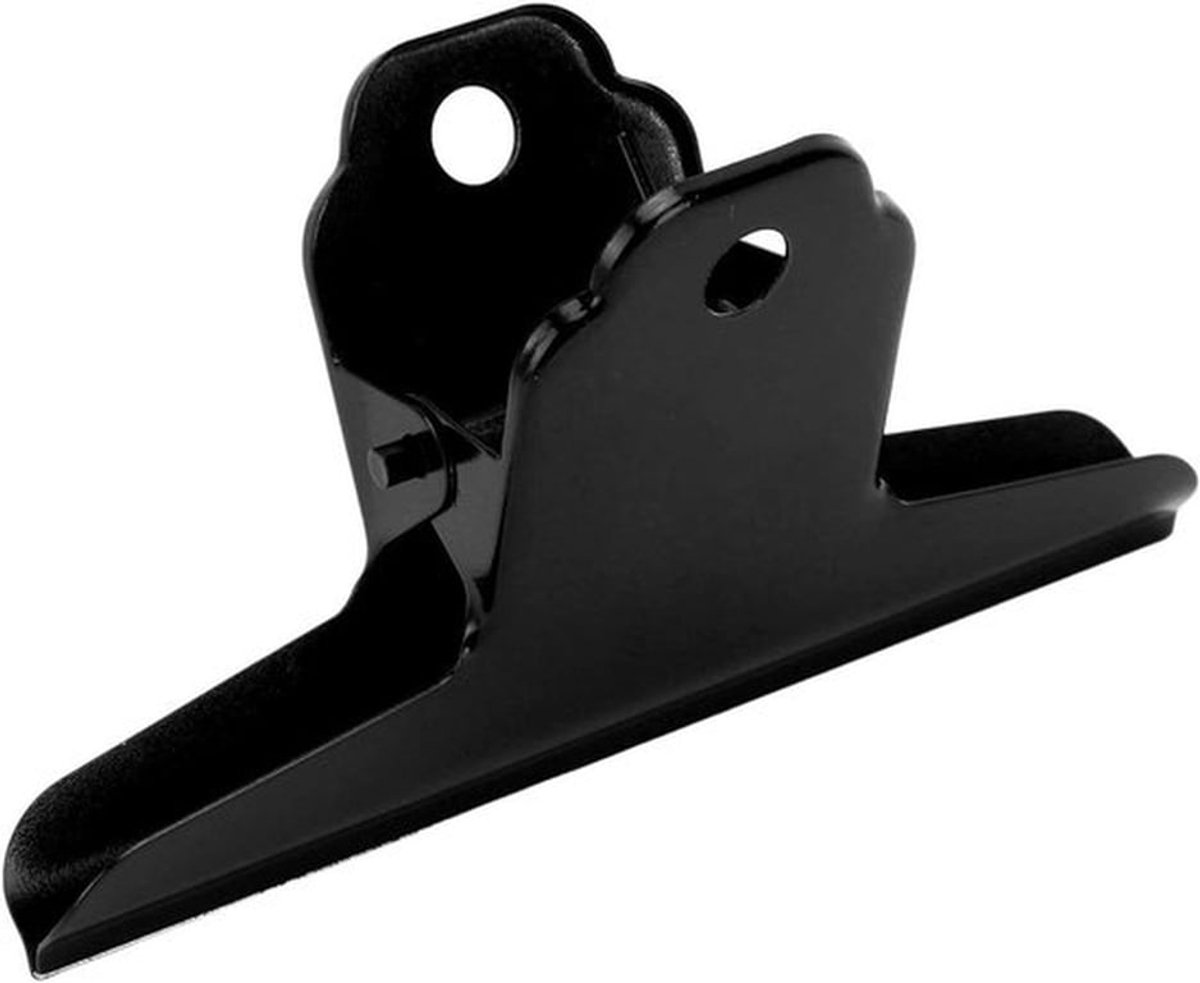 Papierclips Set van 2 stuks, Lange Bulldog Clips in Stier Vorm, Verdikte Metalen Binder Clips voor Kantoor, Keuken en Tekentafel - Zwart