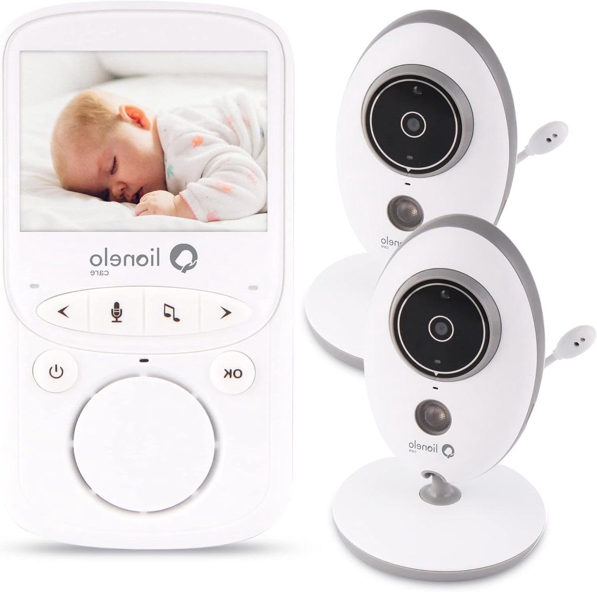 Babyfoon met Camera - Oudermonitor Beeld - Kind Bewaken - Tweekanaals Communicatie - Tot 300m Bereik - Wit