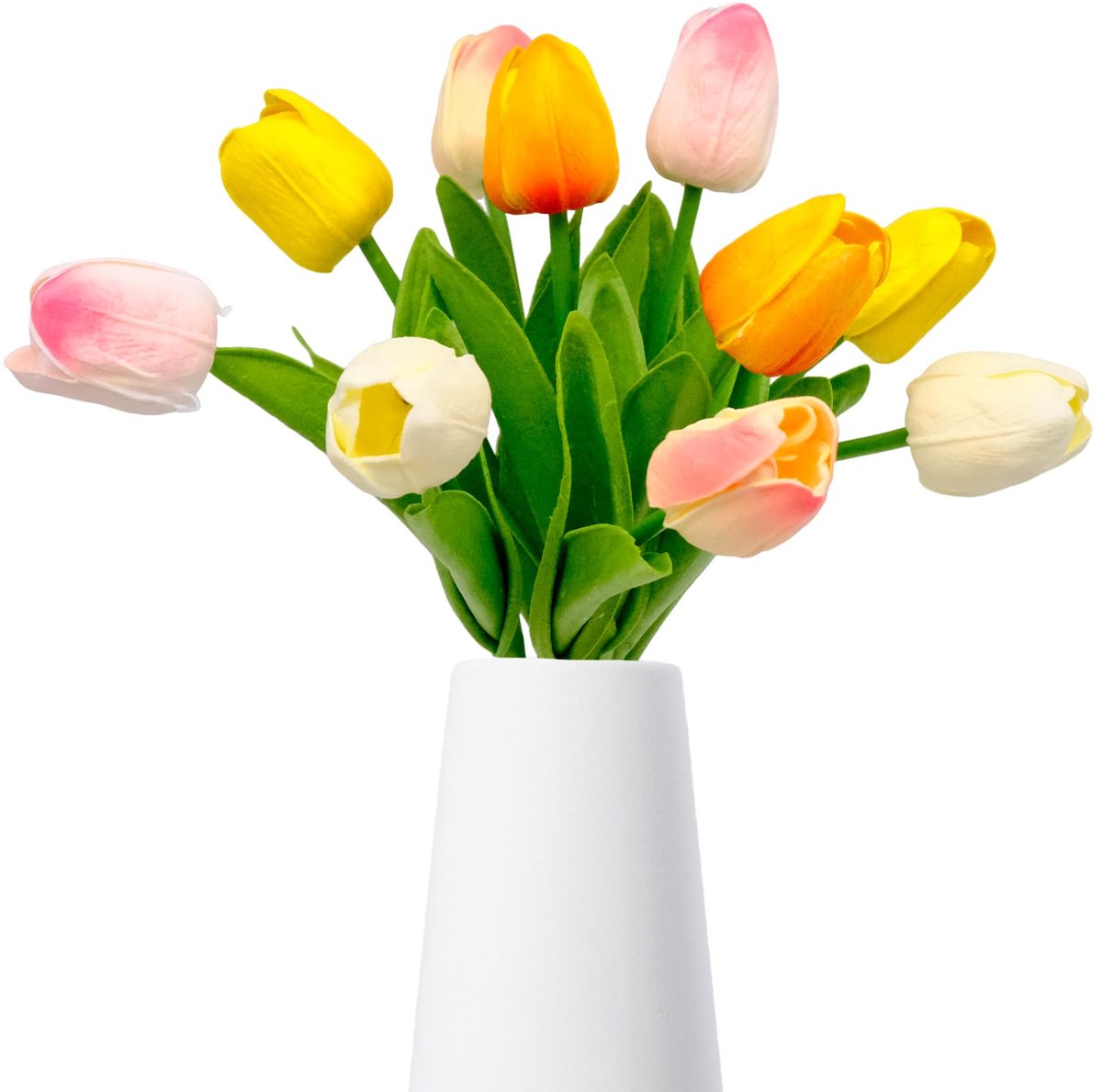 Kunstmatige latex tulpen, veelkleurige tulpen, kunsttulpen, boeket Real Touch Flowers voor slaapkamer, feest, bruiloft, tuin (5 kleuren)