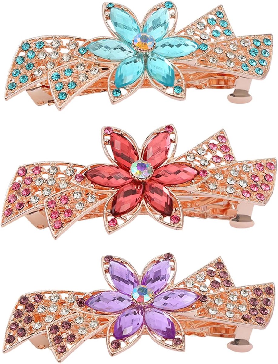 Haarspeldjes voor vrouwen meisjes, vintage haarspeldjes, strass metalen retro Franse haarclips, sieraden strik kristal haaraccessoires voor bruids bruiloft feest