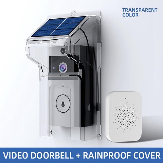 Draadloze Deurbel - Video Intercom - Veilige Toegang - Zonne-energie Opladen - 7.7 x 6.6 cm - Wit — afbeelding 2