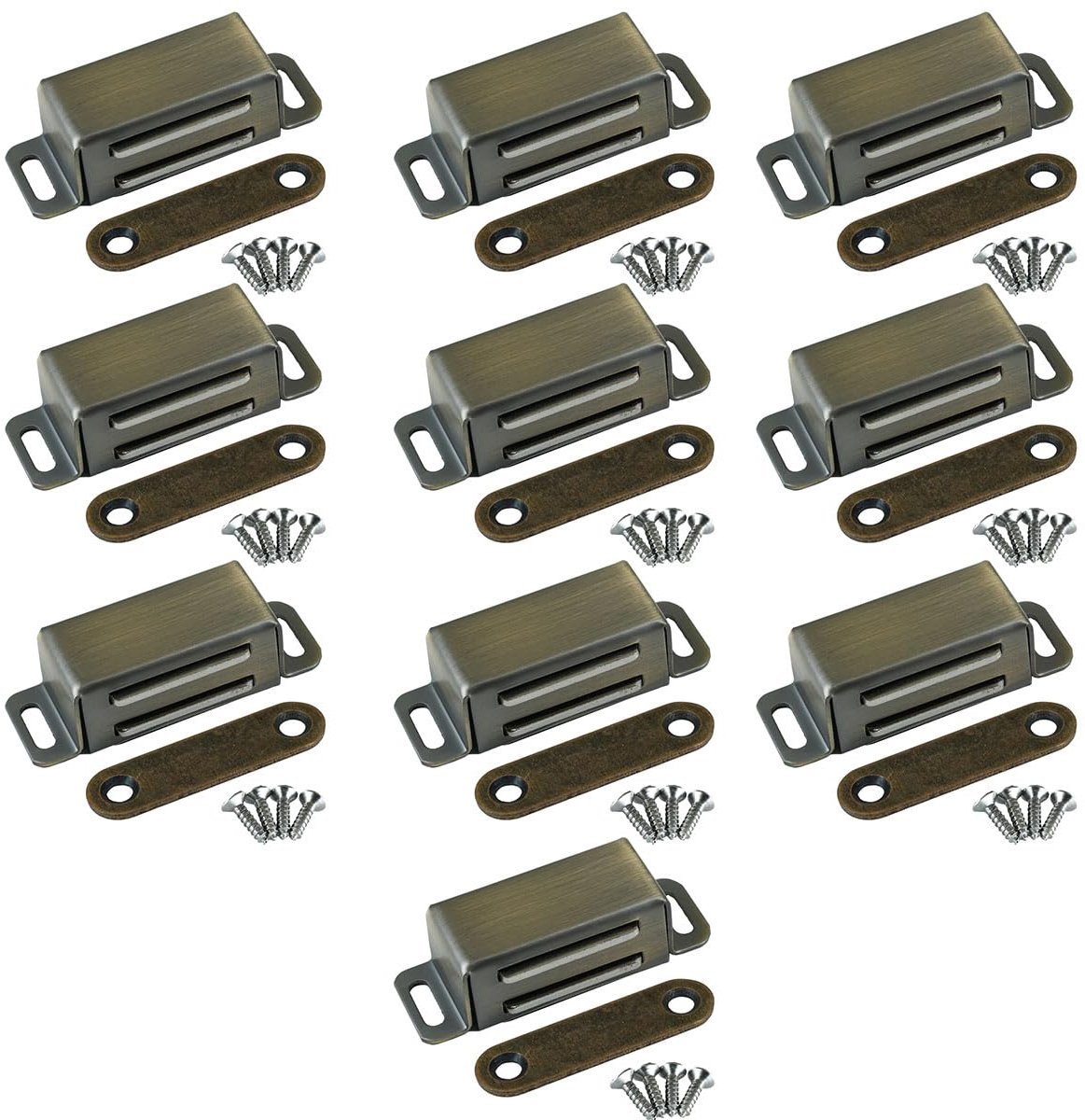 Magneetsluitingen Deurmagneten voor kastdeuren, sterke 8 kg magneetvergrendelingen van roestvrij staal, lademagneet, deursluiter, magneet voor meubels en balkondeuren - Brons (10 stuks)