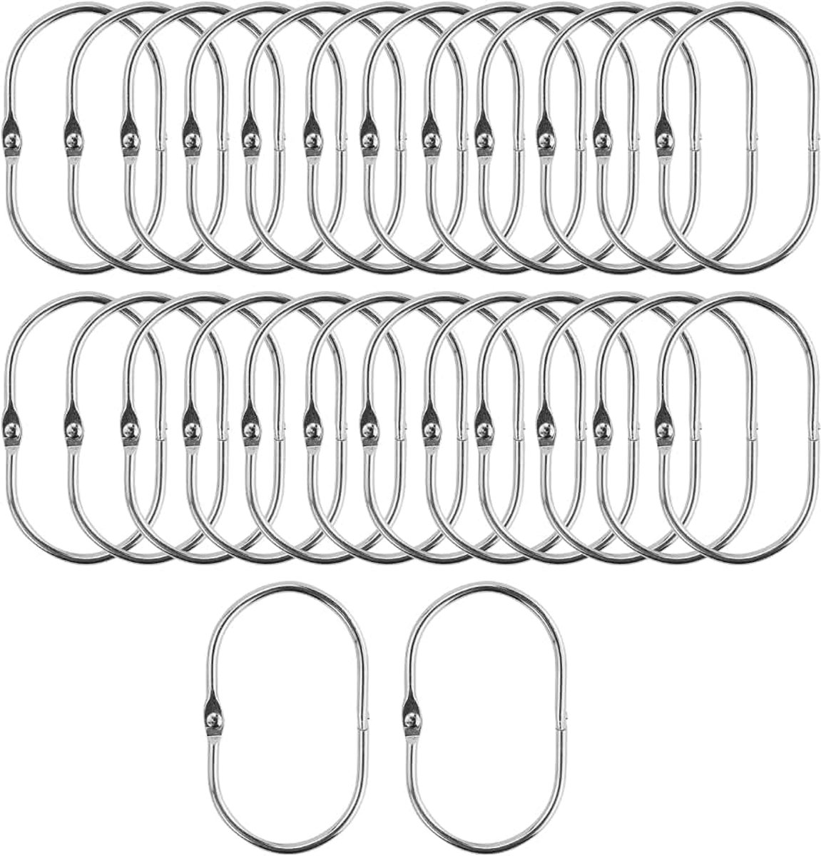 Ringen, ovale douchegordijnhaken, roestvrije decoratieve ringen voor douchegordijnen, badkamer, douchegordijnstangen, gordijnhaken, gordijnen