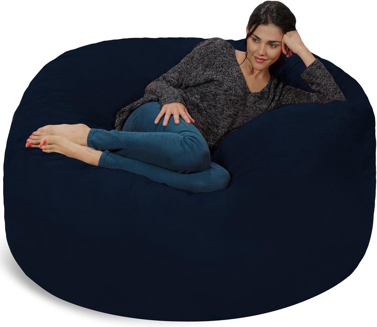 Zitzak - Zitmeubel - Ontspannen Zitten - Gevuld traagschuim - 150 cm - Marineblauw