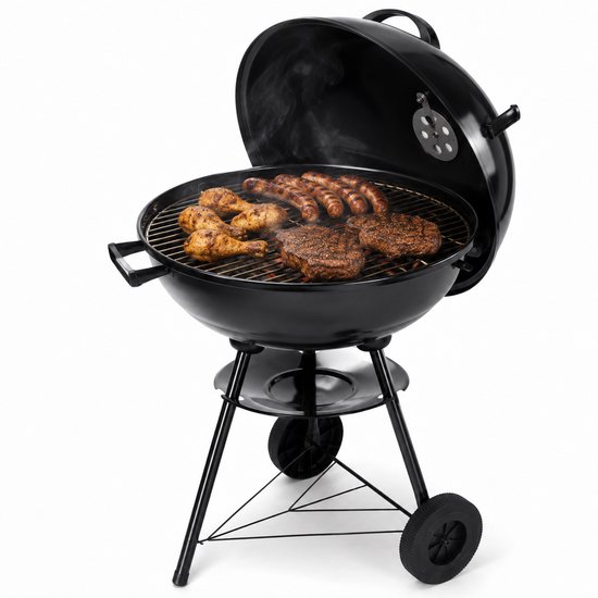 Alora Houtskool Kogelbarbecue - Inclusief 3-delige BBQ-gereedschapset - Met Deksel, Ventilatieregeling, Asopvangplaat & Wielen - Zwart van alora — afbeelding 3