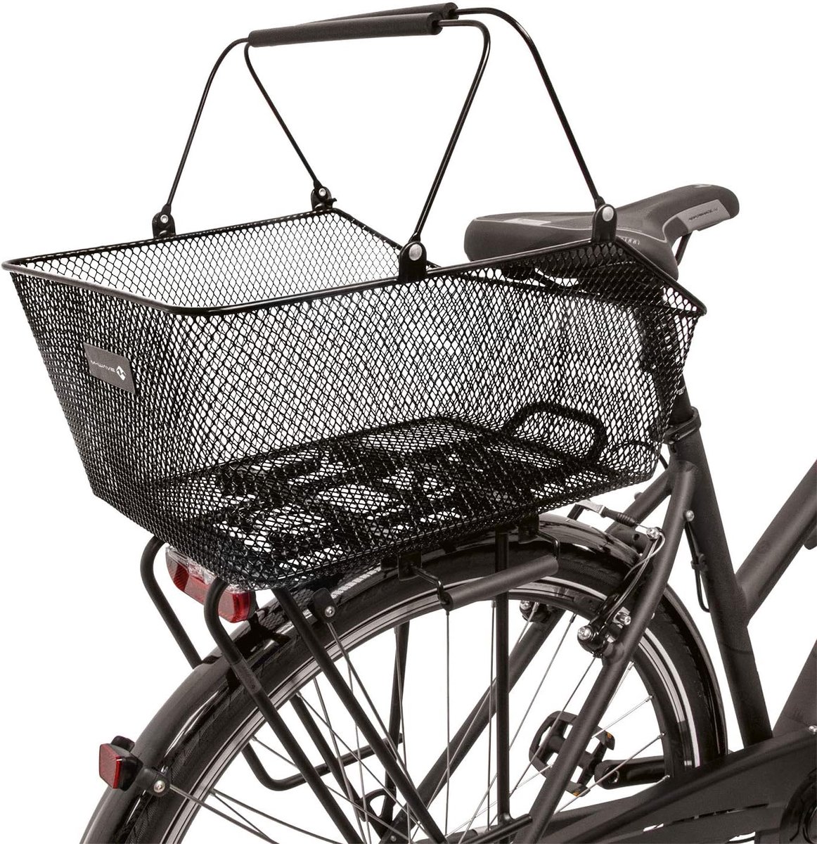 Fietsmand Zwart Staal - Stevige Mand voor Bagagedrager met Handvat