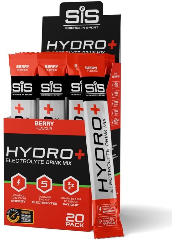 Science in Sport - SIS Hydro+ Elektrolyten Poeder - 5 verschillende elektrolyten - Berry Smaak - Suikervrij - 20 x 4,1 g — afbeelding 5