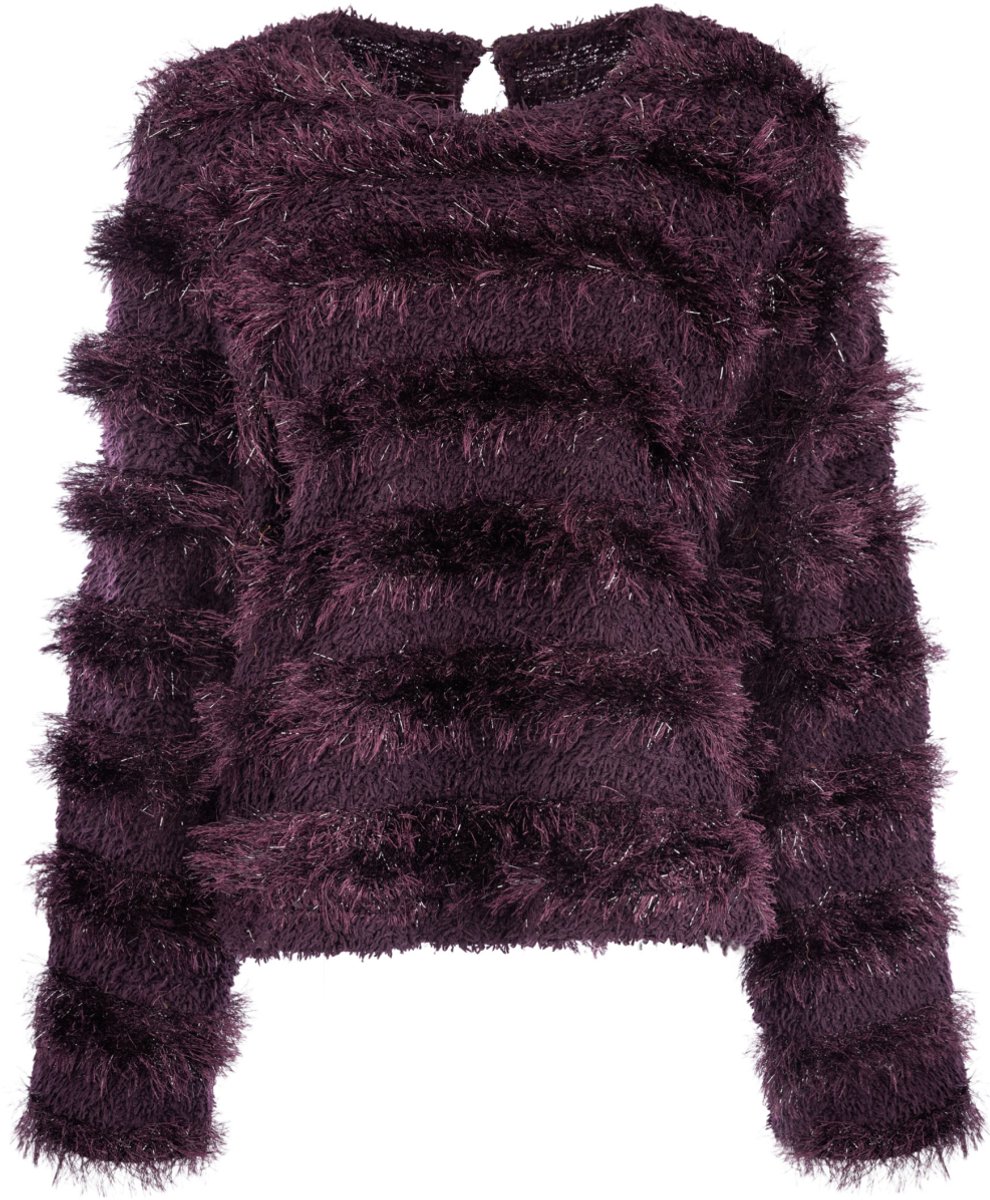 NED Trui Seasonable Surrey Ls Rmj Sequin 3d Kit 26w U378 01 Grape Wine Dames Maat - S
