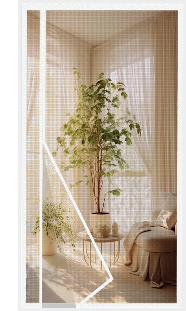 Vliegengaas 90 x 190 cm - Glasvezel - Zijdelingse opening - Effectieve bescherming tegen insecten - SnelShoppen