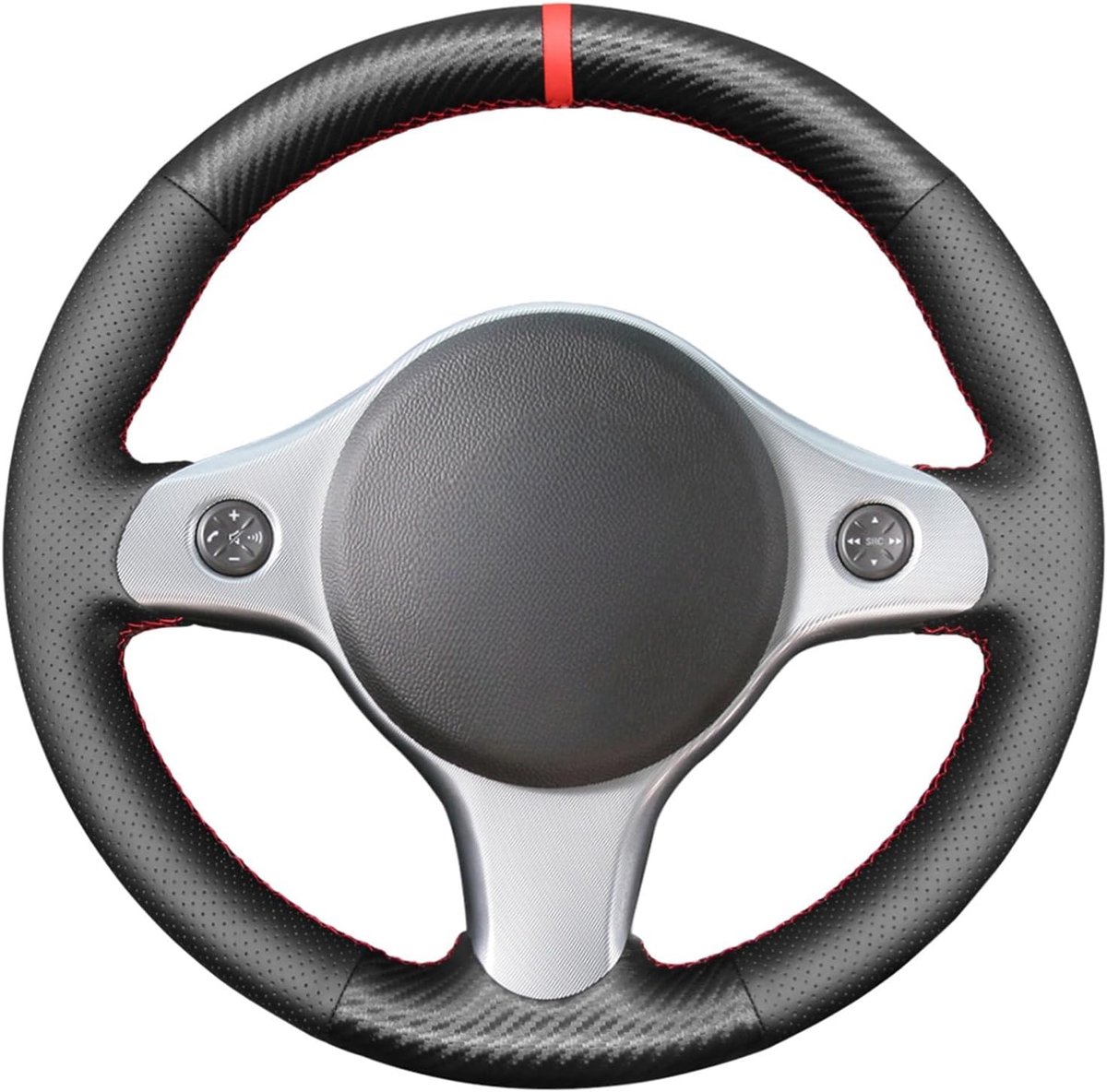 Matte koolstofvezel + microvezel lederen auto stuurhoes voor Alfa Romeo 159 2006-2011 stuurhoes accessoires