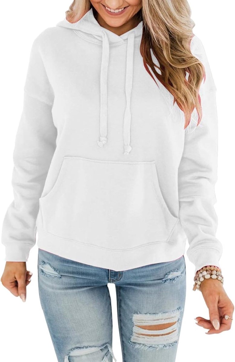 Dames hoodie met capuchon en zakken capuchonpullover effen sweatshirt casual trui herfst winter basic bovenstuk lange mouwen hoodie