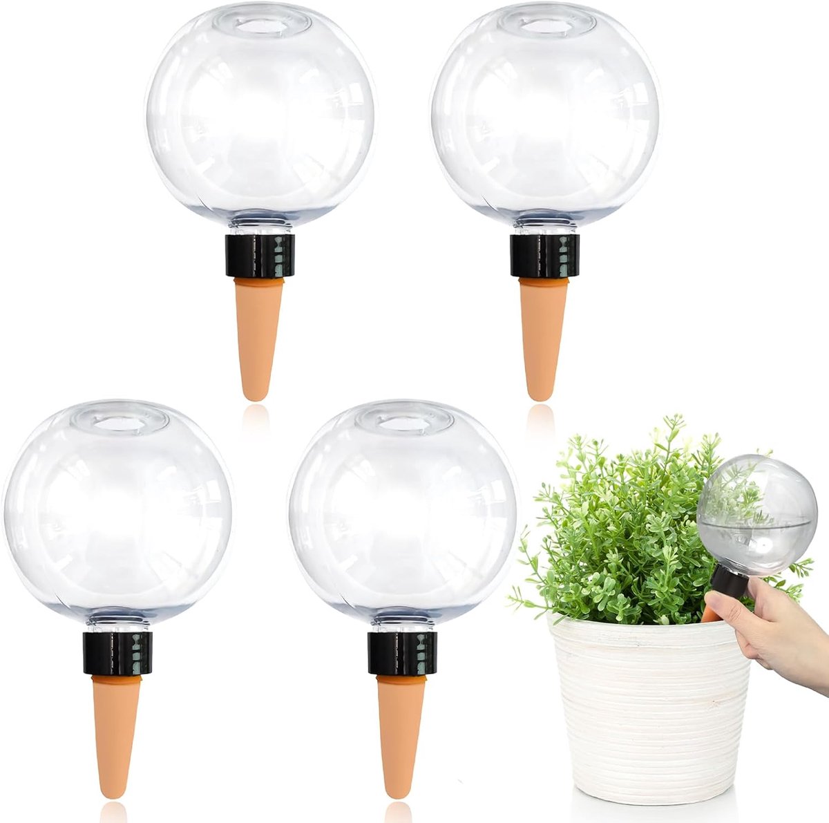 irrigatieballen voor planten, 4 stuks, waterreservoir, voor slaapkamer, balkon en tuin, vakantie