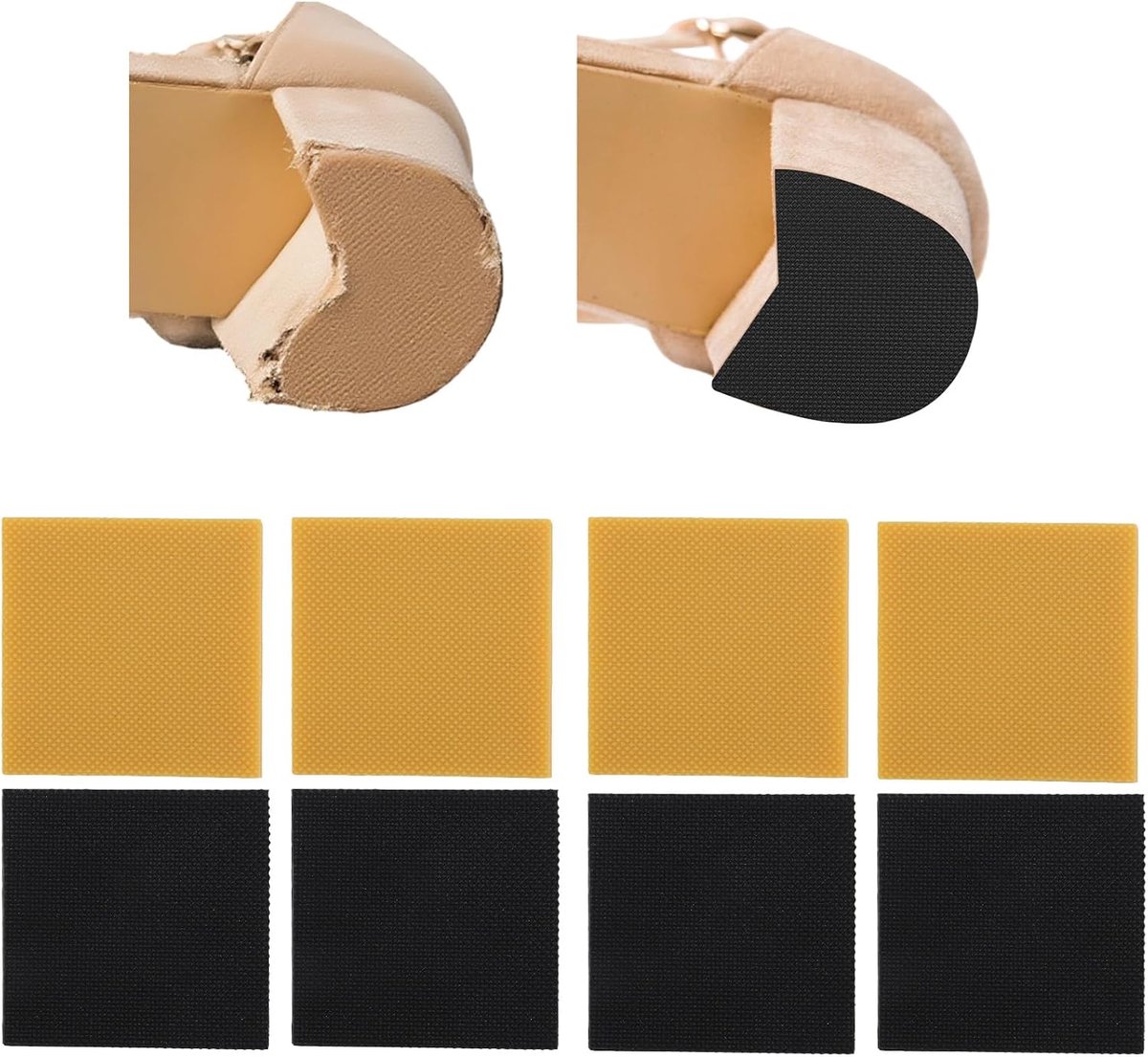 8st Hoge Hakken Patches, Antislip Rubber Vierkante Hak Reparatie Vierkante Zool Reparatie Pads voor Laarzen Sandalen en Nette Schoenen