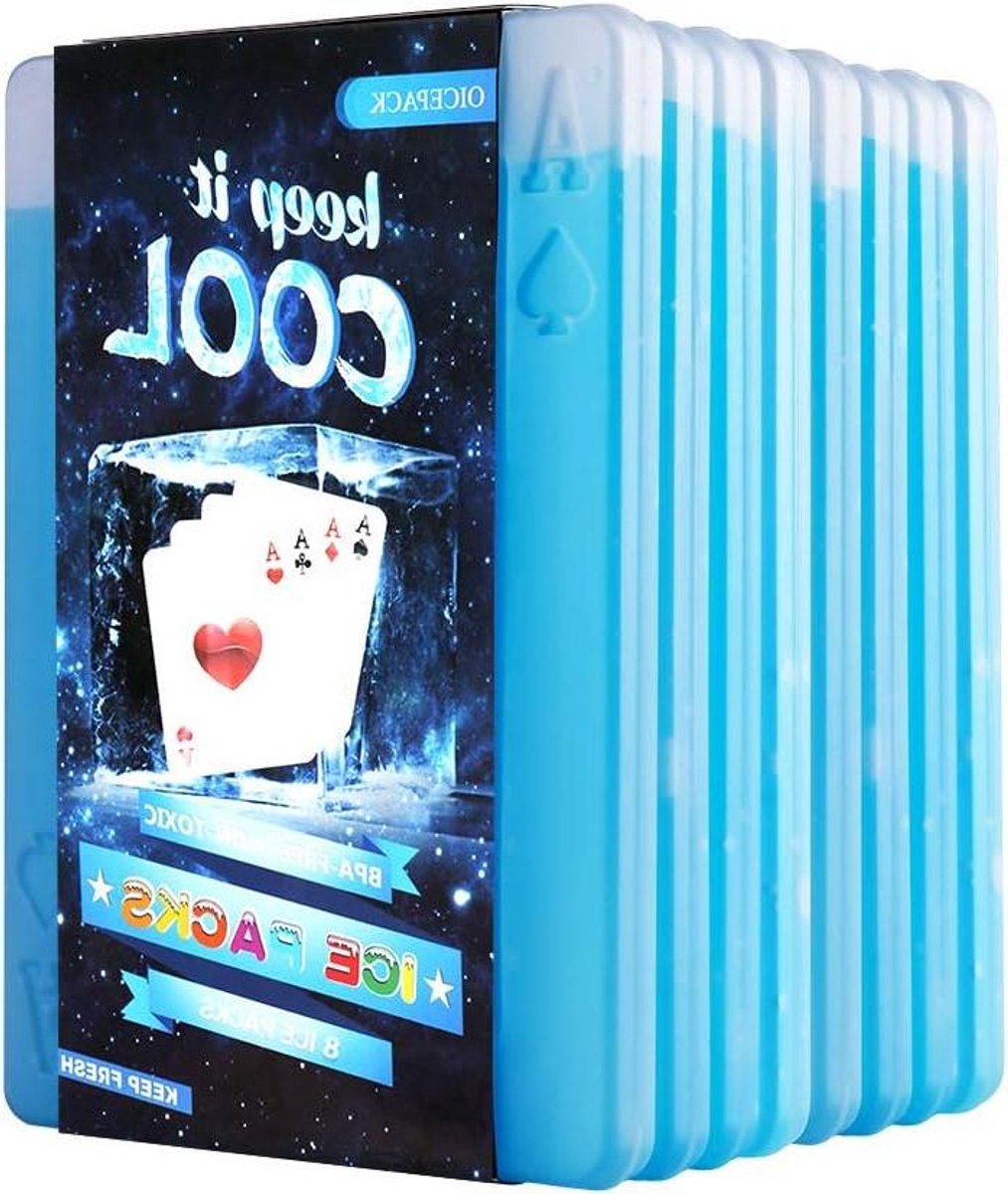 Ijspakketten Cool Packs - Herbruikbare Koel elementen - Voedsel Koel Houden - Langdurige Koudhouding - 8 Stuks - Mix Kleuren