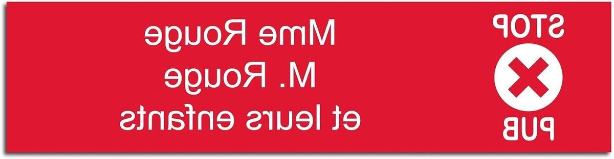 Naamplaatje - Adresbordje - Brievenbus - Zelfklevend - 10 x 25 cm - Rood