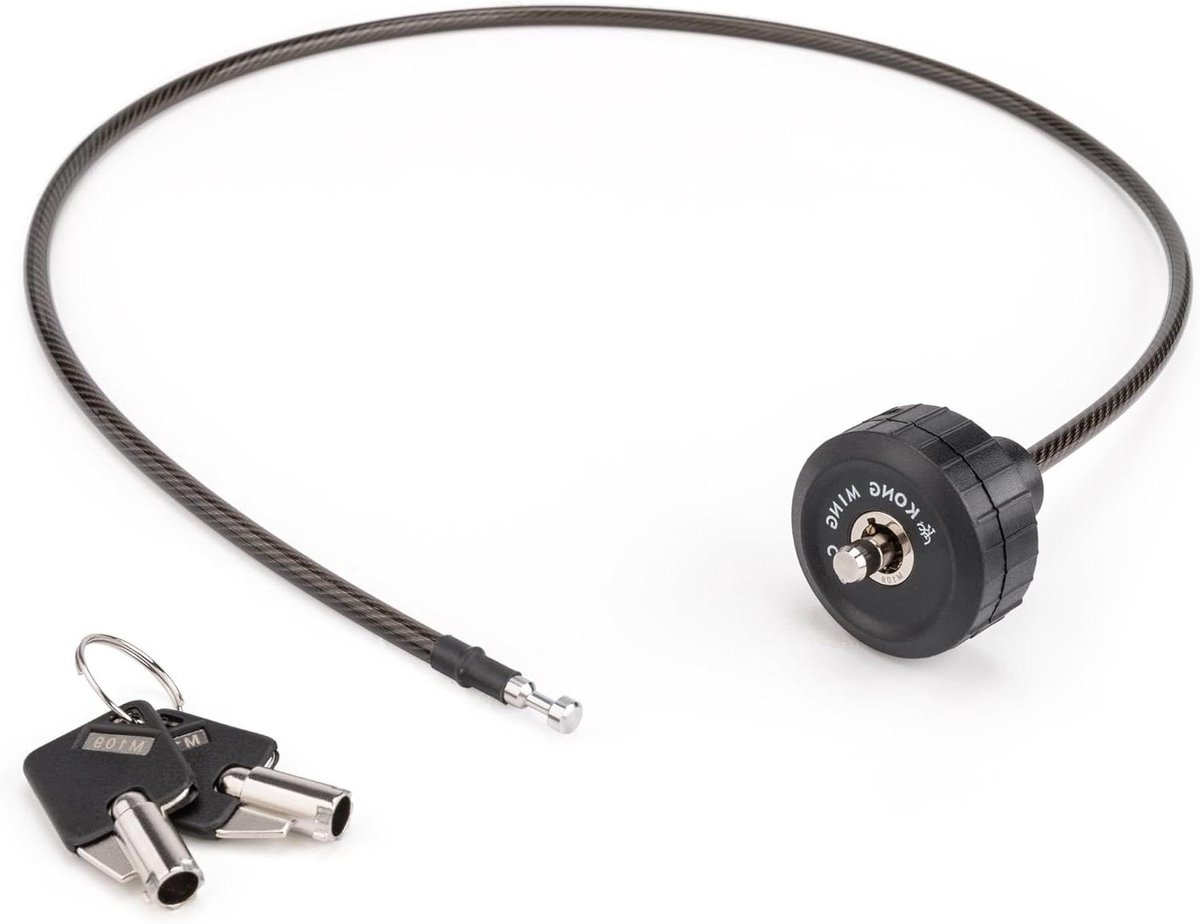 Fiets Kabelslot - Stuur End Lock - Snelle Stops - Innovatief Diefstalafschrikmiddel - 645 cm Kabel - Glanzend Zwart