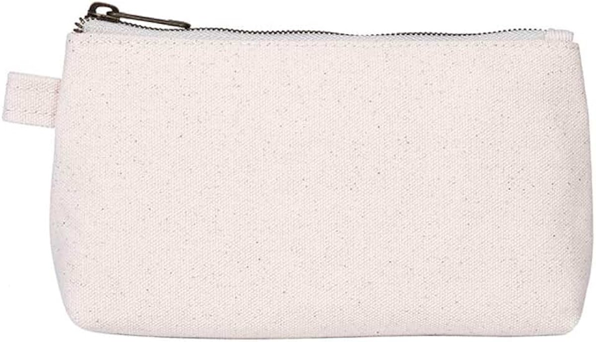 Make-upzak voor portemonnee, lederen cosmetica, Beige, Canvas, Klassiek