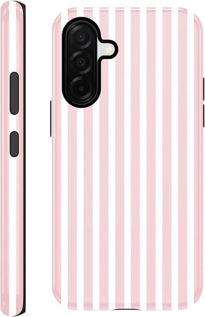 2-in-1 beschermhoes voor Samsung Galaxy A56 6,7 inch, esthetische gele strepen, gestreept motief, siliconen, dun, TPU, voor vrouwen en meisjes, schokbestendig, krasbestendig, bumper case