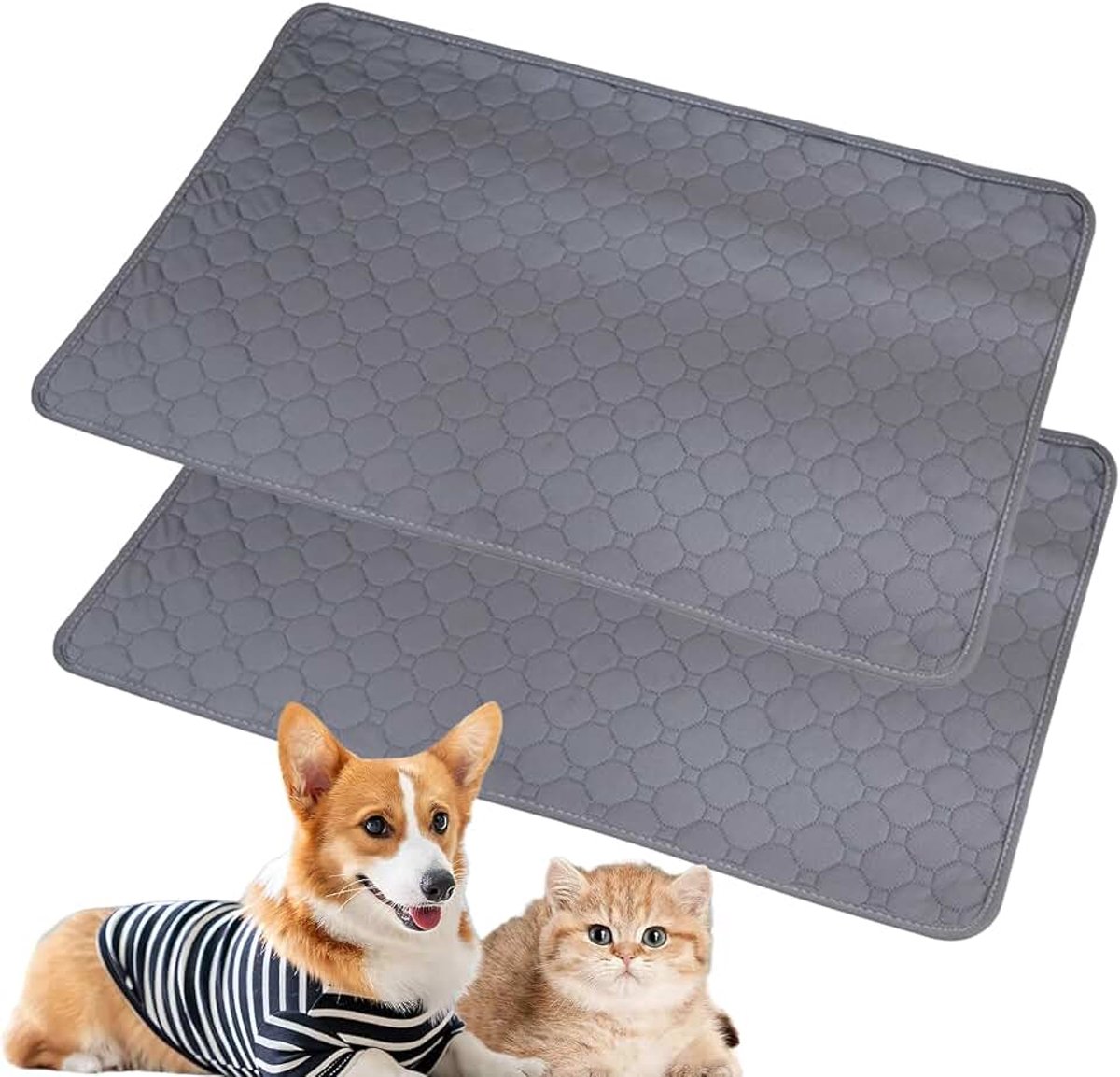 Pipipads voor cavia's, 70 x 50 cm, wasbaar, hondentrainingspads, herbruikbare puppypads voor konijnen, hamsters, puppy's, 2 stuks