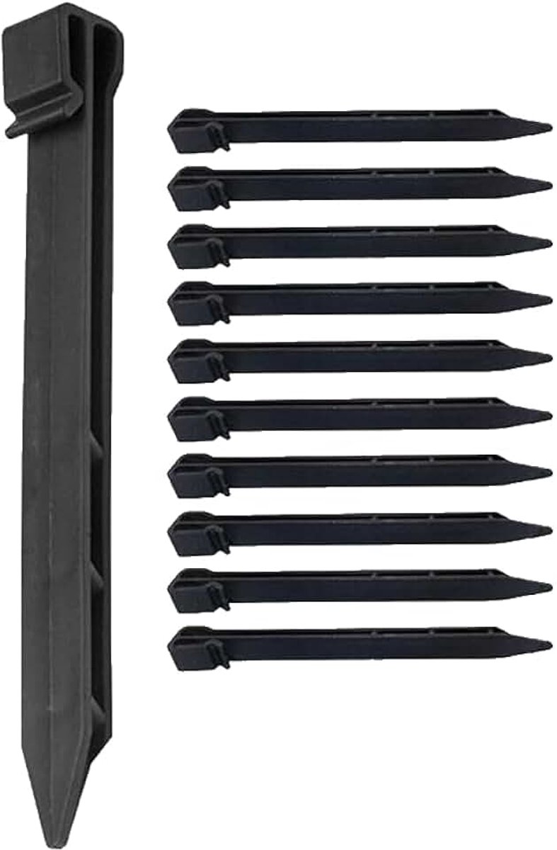 Grondpennen voor zwarte grasrand - 24 cm hoog (10 stuks)