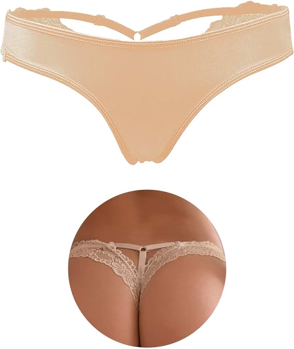 Ohyeahlady Vrouwen Comfortabele Kant Knickers Hollow Out Thongs Hipster Slipje Plus Size Slips Glad Ondergoed Voor Lady