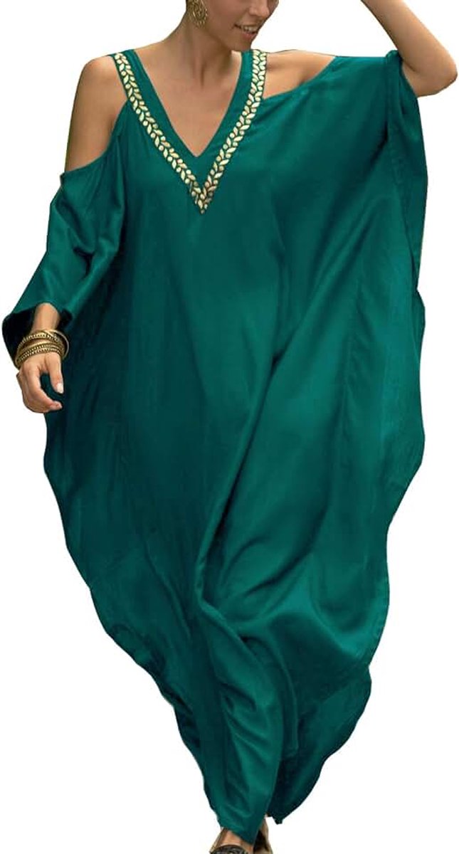 Zomer Lange Kaftan Maxi-Jurk Boheemse Badpak Strandbedekking Gewaden