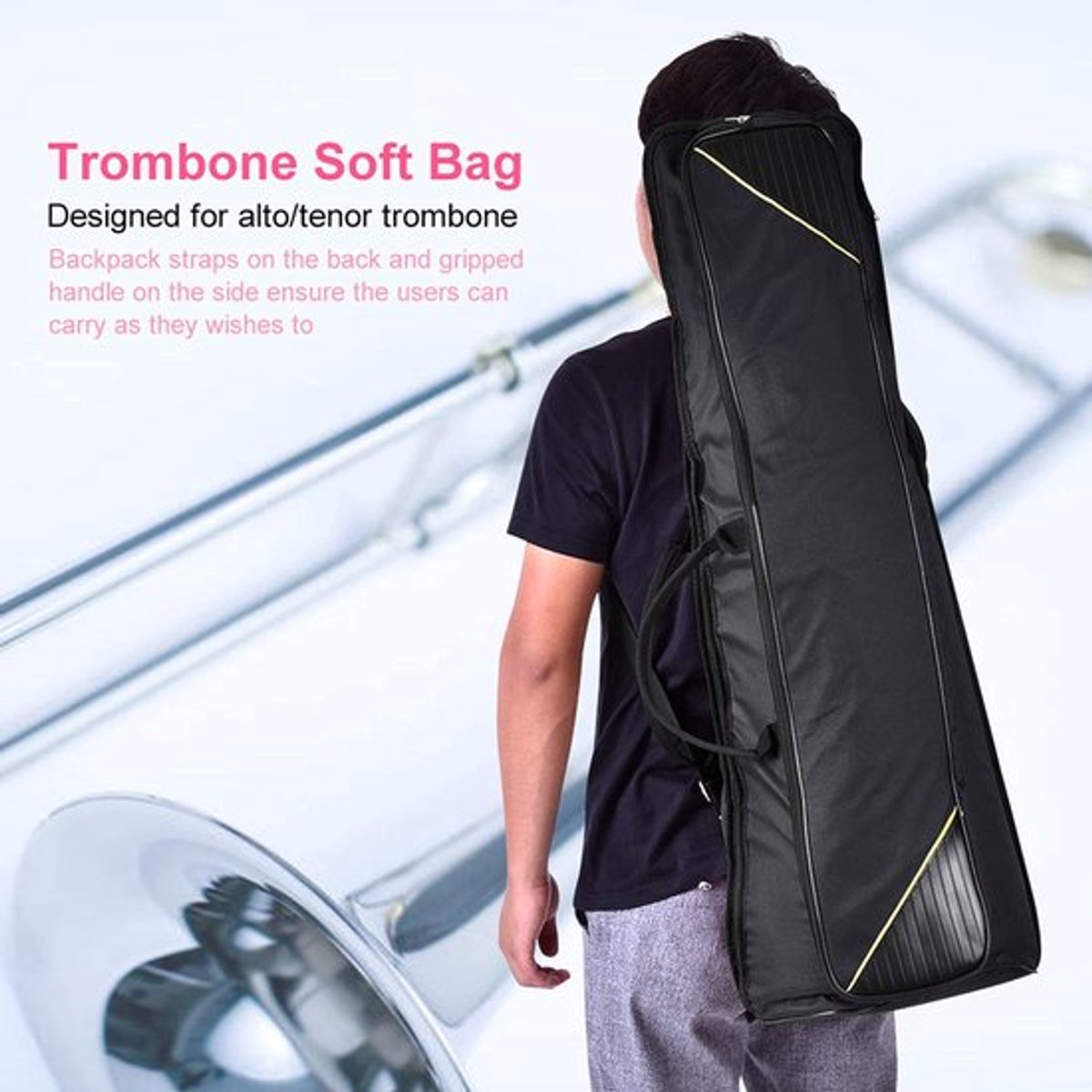 Dailygoods- Trombone Tas Slijtvaste Oxford-stof - Draagbare Gig Bag - Schoudertas - Rugbanden - Handgreep - Bescherming tegen stoten - Instrumententas